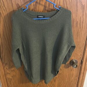 Express oversized hunter green womens waffle knit sweater small